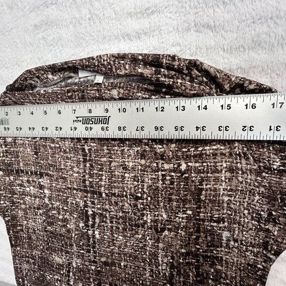 MaxMara Womens Brown Textured Knit Boat Neck Top Medium 3/4 Sleeve Made in Italy - Picture 5 of 7